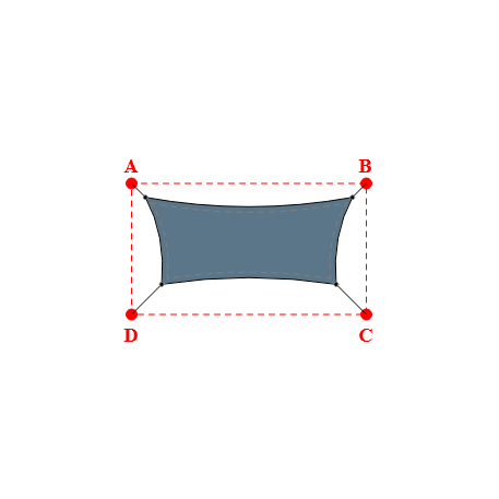 Voile d'ombrage rectangle en Soltis Perform 92 Gris céleste 92-51178 - 3,79x1,59x3,19x1,59m