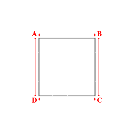 Bâche plate rectangle sur mesure en Membrane PVC 670gr/m² Blanc RAL 9016 - 1.98x2.00m