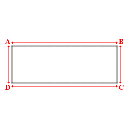 Bâche plate rectangle sur mesure en Membrane PVC 670gr/m² Blanc RAL 9016 - 4.62x1.65m