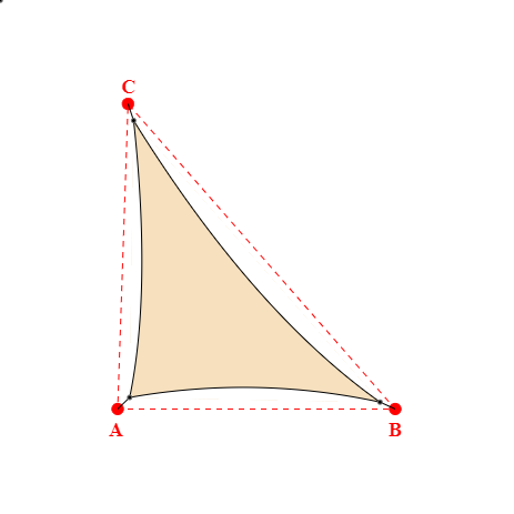 Voile d'ombrage triangle en Soltis Lounge 96 Vanille 96-8861 - 4,51x6,74x4,98m