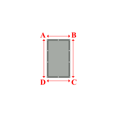 Bâche plate rectangle sur mesure en Membrane PVC 670gr/m² Gris clair RAL 7038 - 0.75x1.25m