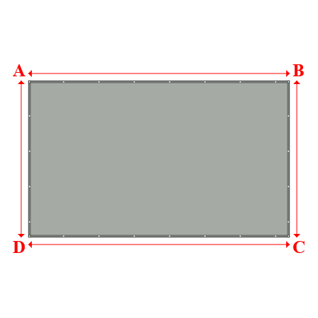 Bâche plate rectangle sur mesure en Membrane PVC 670gr/m² Gris clair RAL 7038 - 5.00x3.00m