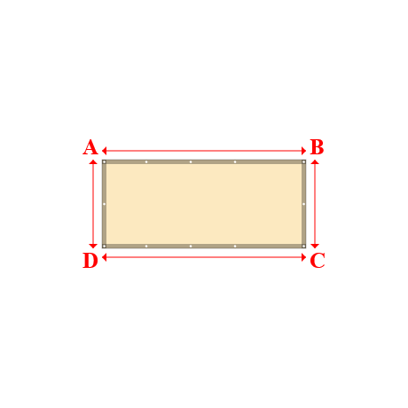 Bâche plate rectangle sur mesure en Membrane PVC 670gr/m² Beige ral 1015 - 2.30x1.00m