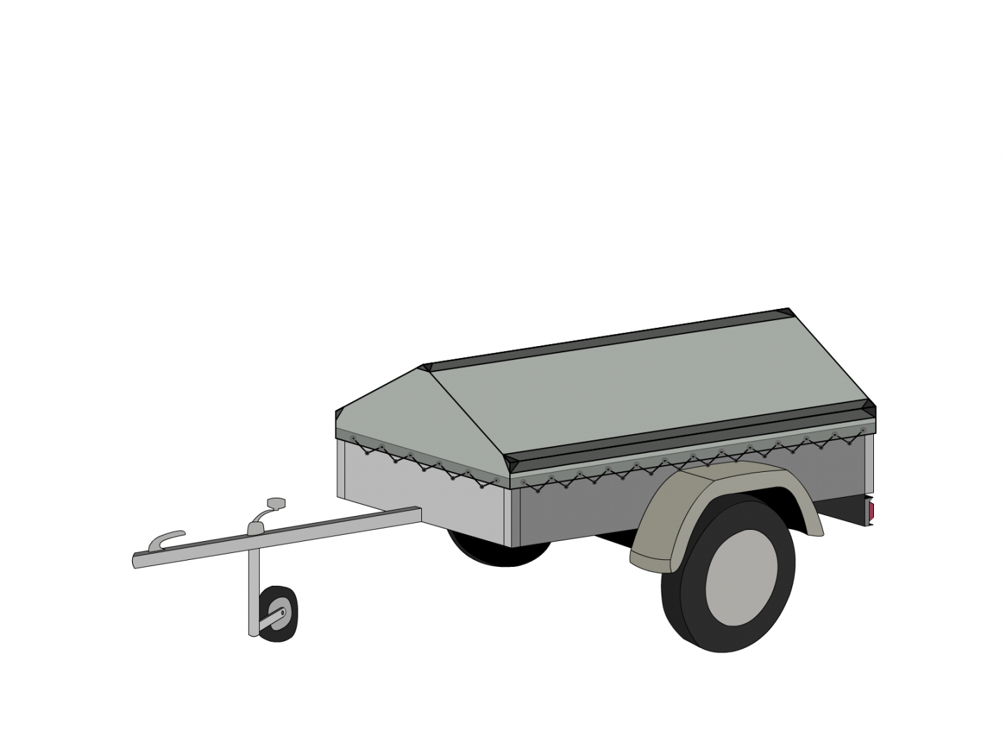 Bâche pour remorque bagagère Basse flèche en Membrane PVC 670gr/m² Gris clair RAL 7038