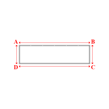 Bâche plate rectangle sur mesure en Membrane PVC 670gr/m² Blanc RAL 9016 - 3.00x0.80m