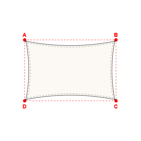 Voile d'ombrage rectangle en Soltis Perform 92 Blanc 92-2044 - 5,83x3,83x5,83x3,83m