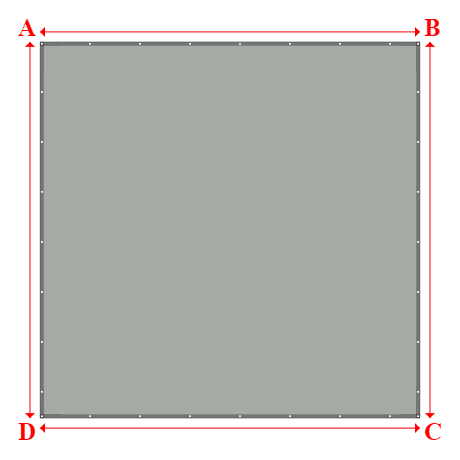 Bâche plate rectangle sur mesure en Membrane PVC 670gr/m² Gris clair RAL 7038 - 5.00x4.95m