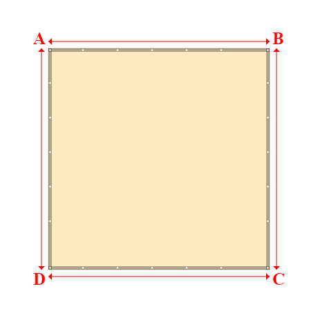Bâche plate rectangle sur mesure en Membrane PVC 670gr/m² Beige ral 1015 - 3.20x3.20m