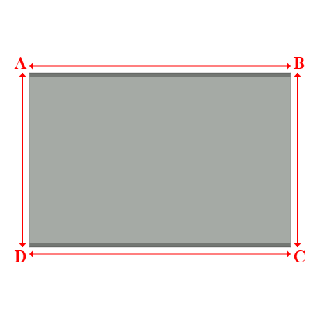 Bâche plate rectangle sur mesure en Membrane PVC 670gr/m² Gris clair RAL 7038 - 3.75x2.50m