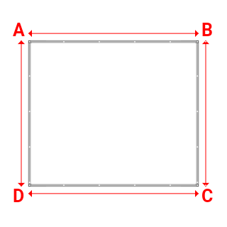 Bâche plate rectangle sur mesure en Membrane PVC 670gr/m² Blanc RAL 9016 - 3.50x3.00m
