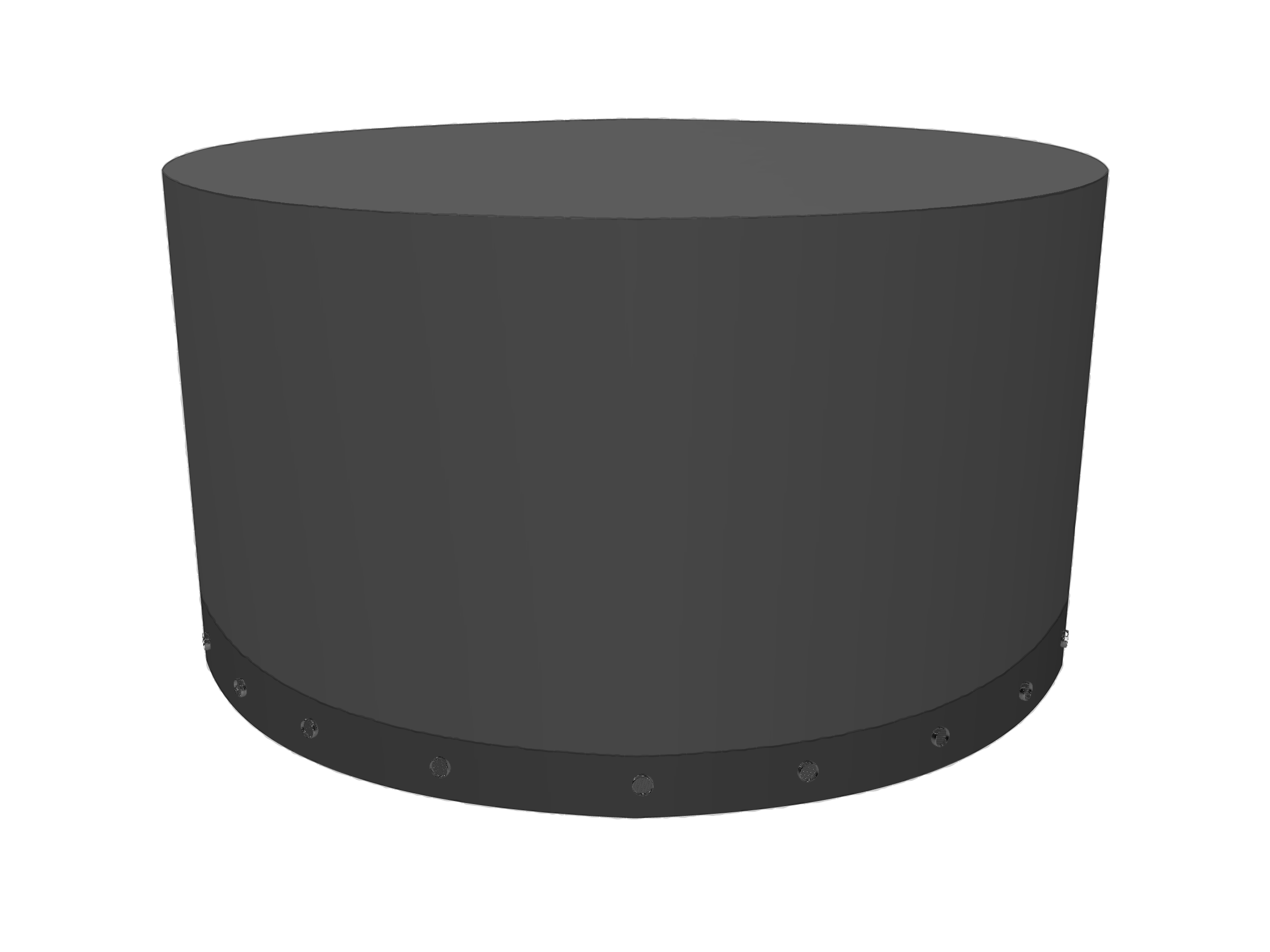 Housse Ronde en Membrane PVC 670gr/m² Noir RAL 9005