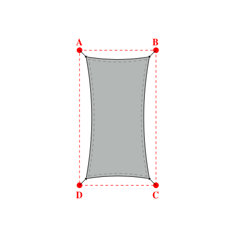 Voile d'ombrage rectangle en Soltis Lounge 96 Galet 96-2171 - 2,49x4,79x2,49x4,79m