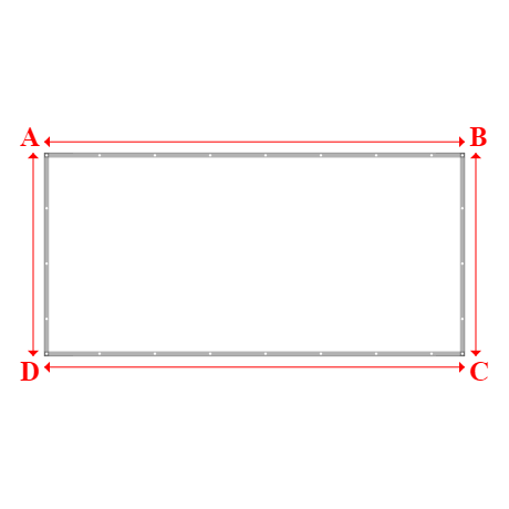 Bâche plate rectangle sur mesure en Membrane PVC 670gr/m² Blanc RAL 9016 - 4.45x2.15m