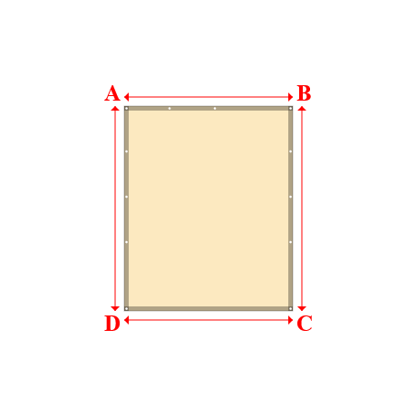 Bâche plate rectangle sur mesure en Membrane PVC 670gr/m² Beige ral 1015 - 1.86x2.26m
