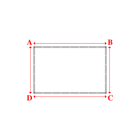 Bâche plate rectangle sur mesure en Membrane PVC 670gr/m² Blanc RAL 9016 - 2.40x1.55m