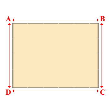 Bâche plate rectangle sur mesure en Membrane PVC 670gr/m² Beige ral 1015 - 4.00x3.00m