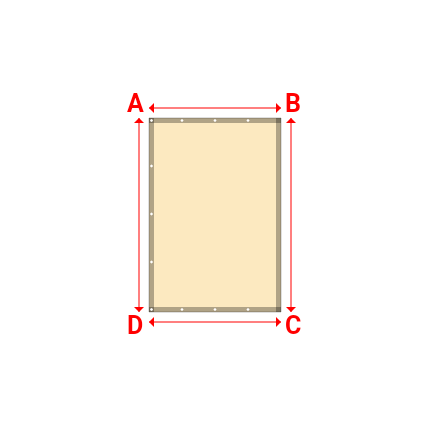 Bâche plate rectangle sur mesure en Membrane PVC 670gr/m² Beige ral 1015 - 1.32x1.94m