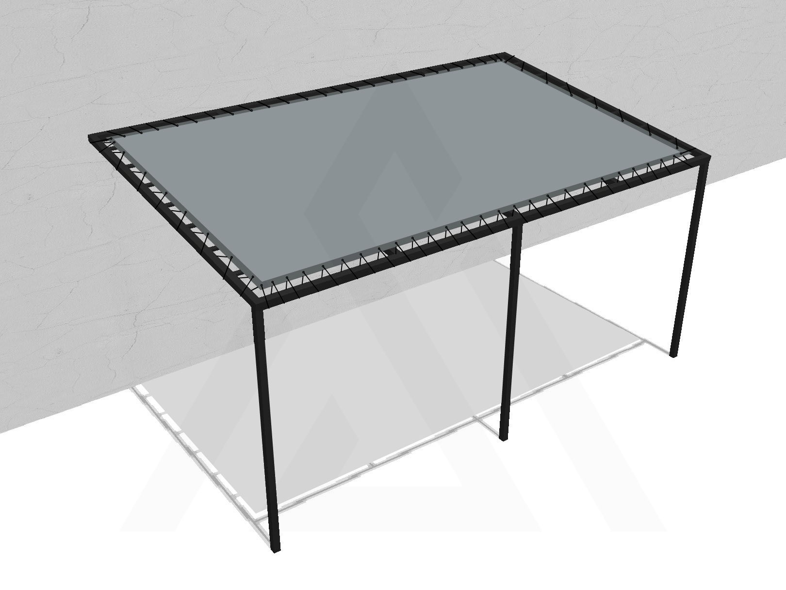 Bâche pour pergola métallique murale droite en Flexlight Lodge 6002 630gr/m² Gris 6002-20024