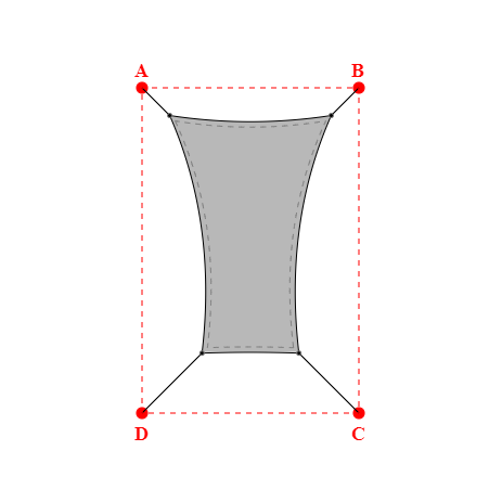Voile d'ombrage rectangle en Soltis Horizon 86 Alu/Blanc 86-2051 - 1,49x2,19x0,89x2,19m