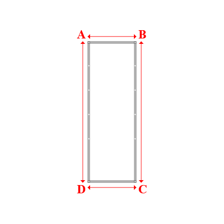 Bâche plate rectangle sur mesure en Membrane PVC 670gr/m² Blanc RAL 9016 - 1.00x2.90m