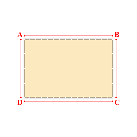 Bâche plate rectangle sur mesure en Membrane PVC 670gr/m² Beige ral 1015 - 3.00x2.00m