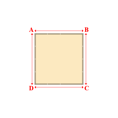 Bâche plate rectangle sur mesure en Membrane PVC 670gr/m² Beige ral 1015 - 1.90x2.00m