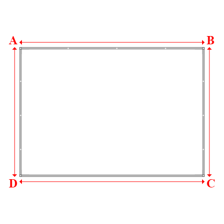 Bâche plate rectangle sur mesure en Membrane PVC 670gr/m² Blanc RAL 9016 - 4.00x2.80m