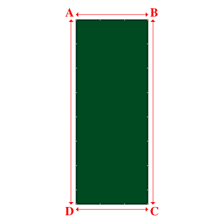 Bâche plate rectangle sur mesure en Toile PVC Microperforée Protect meshes 362, 430gr/m² Vert - 2.50x6.40m