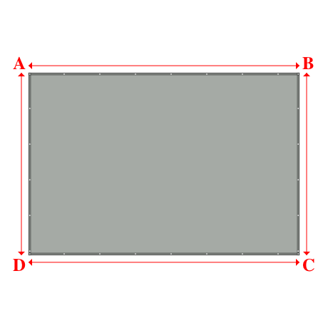 Bâche plate rectangle sur mesure en Membrane PVC 670gr/m² Gris clair RAL 7038 - 5.20x3.50m