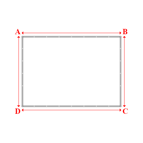 Bâche plate rectangle sur mesure en Membrane PVC 670gr/m² Blanc RAL 9016 - 3.20x2.28m