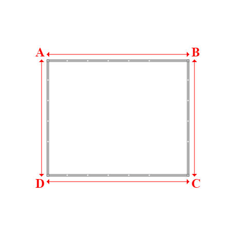 Bâche plate rectangle sur mesure en Membrane PVC 670gr/m² Blanc RAL 9016 - 2.78x2.28m