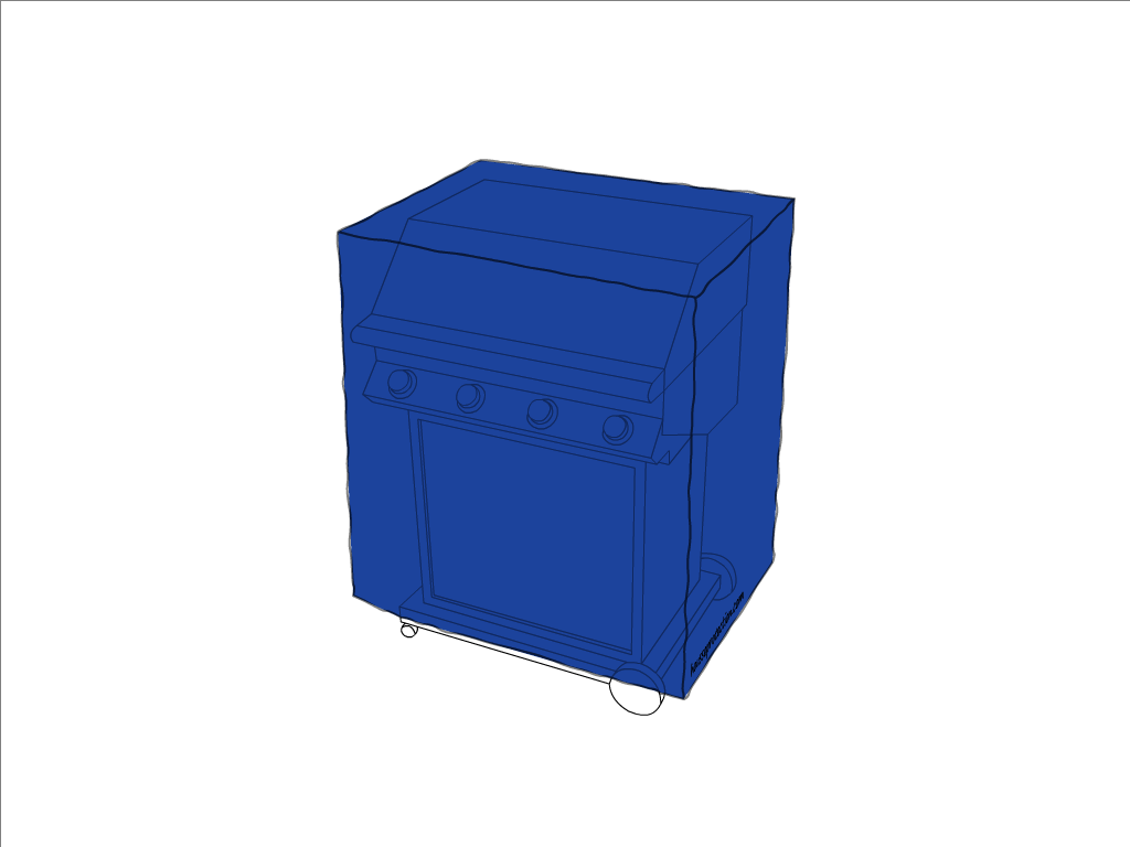 Housse de barbecue   en Membrane PVC 670gr/m² Bleu foncé RAL 5002