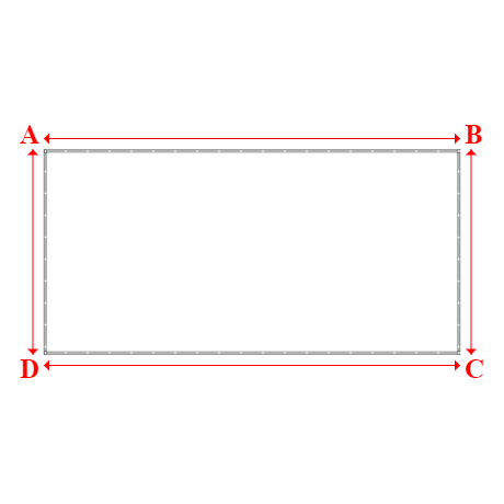Bâche plate rectangle sur mesure en Membrane PVC 670gr/m² Blanc RAL 9016 - 6.30x3.10m