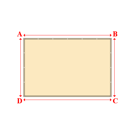 Bâche plate rectangle sur mesure en Membrane PVC 670gr/m² Beige ral 1015 - 3.00x2.00m