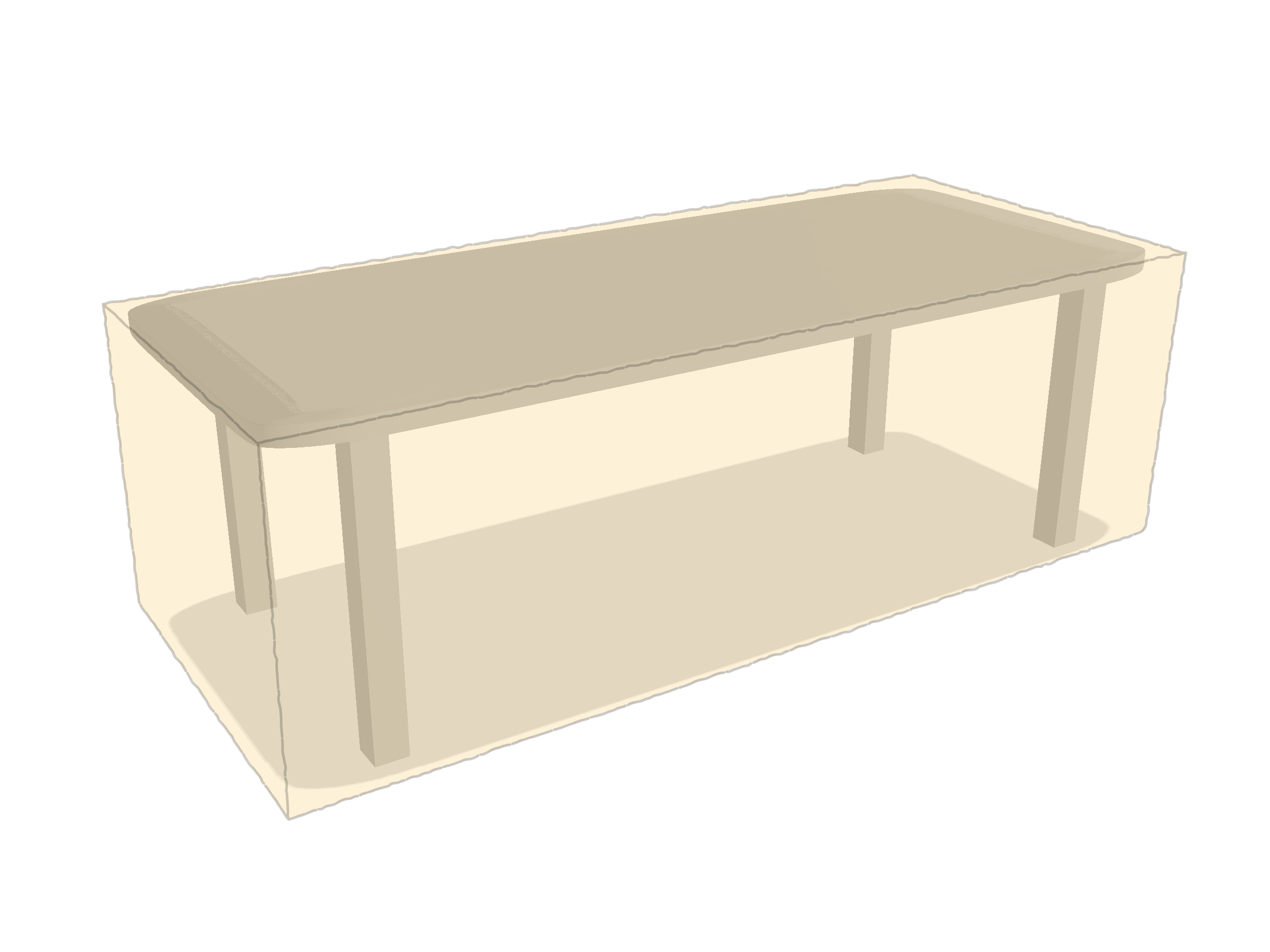 Table de jardin rectangle en Membrane PVC 670gr/m² Beige ral 1015