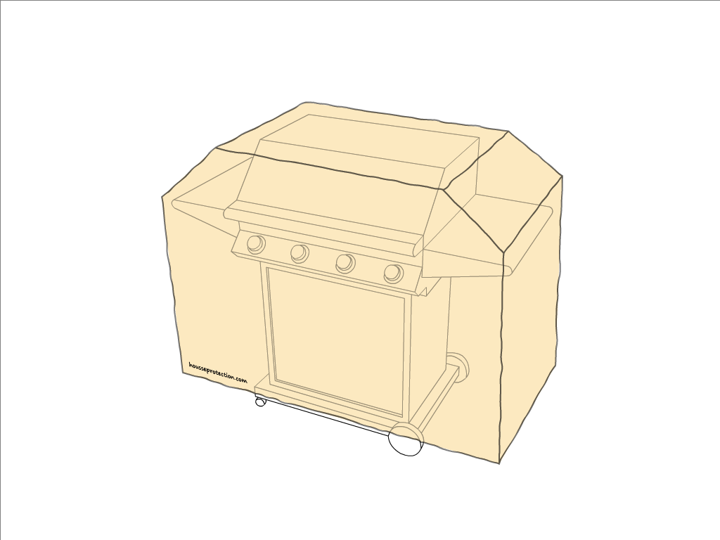 Housse de barbecue   en Membrane PVC 670gr/m² Beige ral 1015