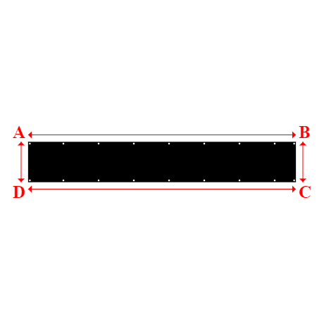 Bâche plate rectangle sur mesure en   - 4.00x0.60m