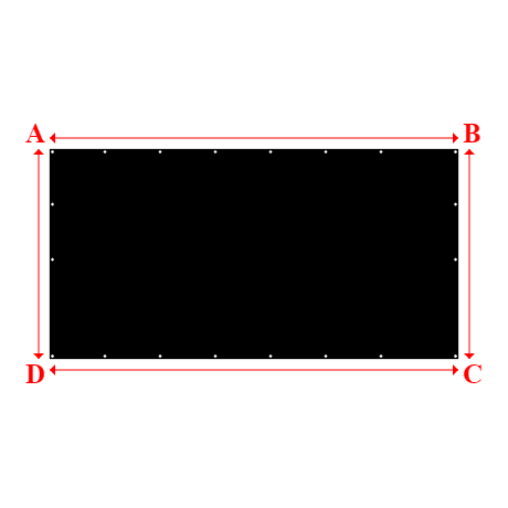 Bâche plate rectangle sur mesure en   - 3.70x1.90m