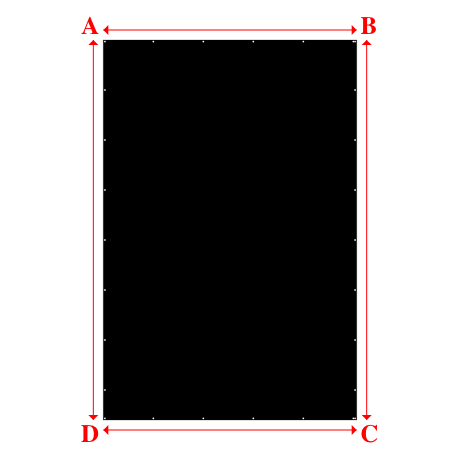 Bâche plate rectangle sur mesure en   - 4.00x6.00m