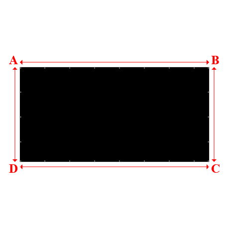 Bâche plate rectangle sur mesure en   - 6.00x3.00m
