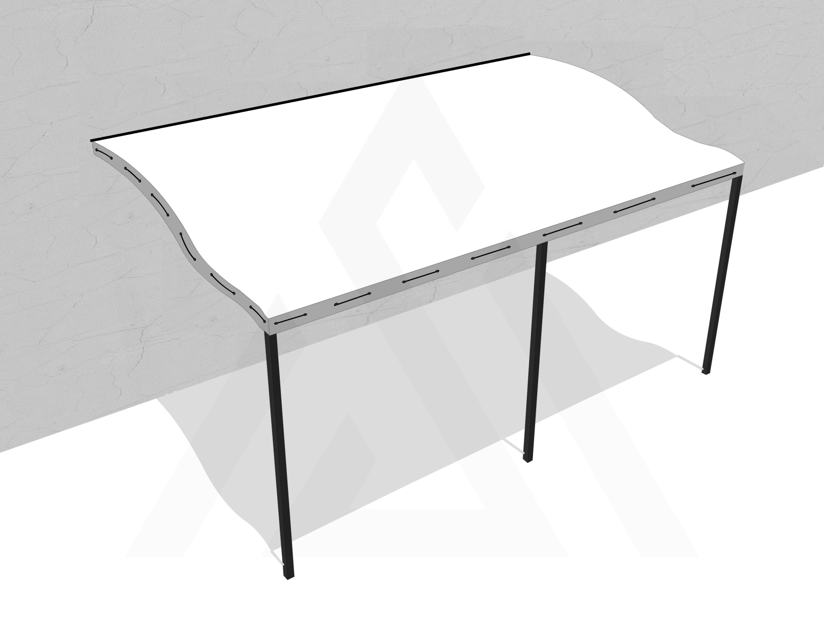 Bâche pour pergola métallique murale à vague en Flexlight Lodge 6002 630gr/m² Blanc 20183