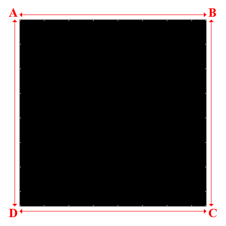 Bâche plate rectangle sur mesure en   - 6.00x6.00m