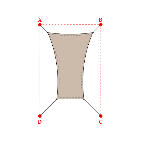 Voile d'ombrage rectangle en Soltis Lounge 96 Sandy beige 96-2135 - 1,49x2,19x0,89x2,19m