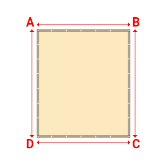 Bâche plate rectangle sur mesure en Membrane PVC 670gr/m² Beige ral 1015 - 1.90x2.20m