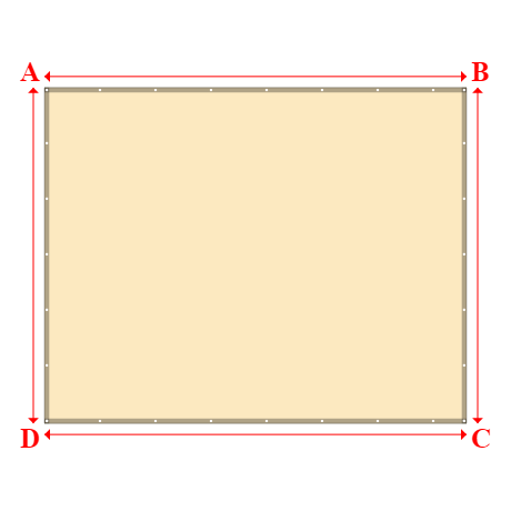 Bâche plate rectangle sur mesure en Membrane PVC 670gr/m² Beige ral 1015 - 4.40x3.50m