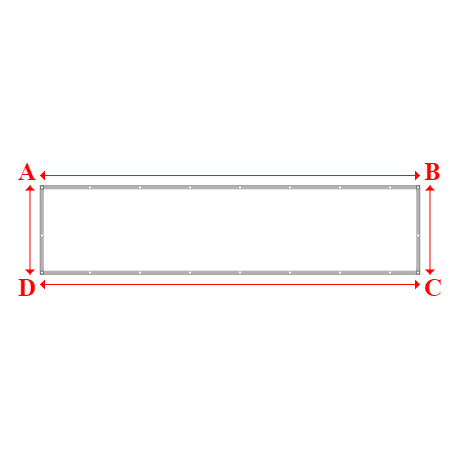 Bâche plate rectangle sur mesure en Membrane PVC 670gr/m² Blanc RAL 9016 - 5.00x1.17m