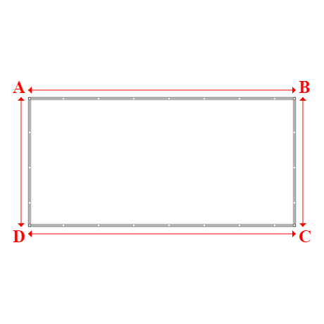 Bâche plate rectangle sur mesure en Membrane PVC 670gr/m² Blanc RAL 9016 - 4.46x2.16m