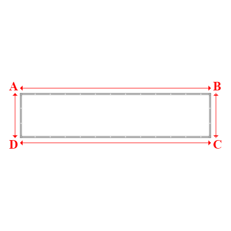 Bâche plate rectangle sur mesure en Membrane PVC 670gr/m² Blanc RAL 9016 - 5.00x1.17m