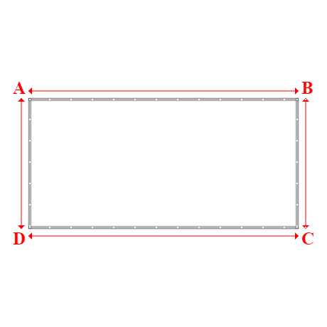 Bâche plate rectangle sur mesure en Membrane PVC 670gr/m² Blanc RAL 9016 - 4.46x2.16m