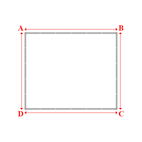 Bâche plate rectangle sur mesure en Membrane PVC 670gr/m² Blanc RAL 9016 - 3.00x2.50m